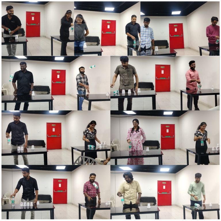 Flip the Bottle & Arrange the Cups: A Competitive Challenge